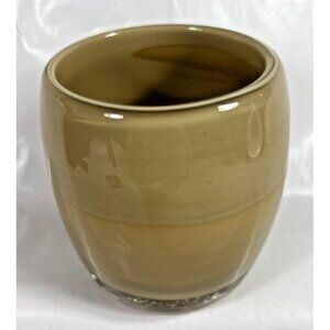Glass.ful Votive Candle Holder Tan Brown Handblown Cased Glass Canadian